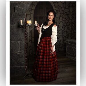 Scottish Highlander - Ren Faire Costume- 3 piece Tartan Skirt, Bodice, Shirt S/M